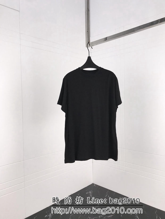 BALENCIAGA巴黎世家 19SS早春新款 背後彩色I Love Techno刺繡 黑色短袖 男女同款 ydi2522